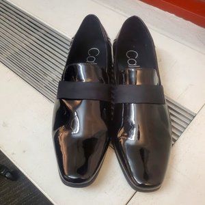 CALVIN KLEIN BERNARD MEN'S PATENT LEATHER BLACK TUXEDO SHOES - 11/5 - NWOT